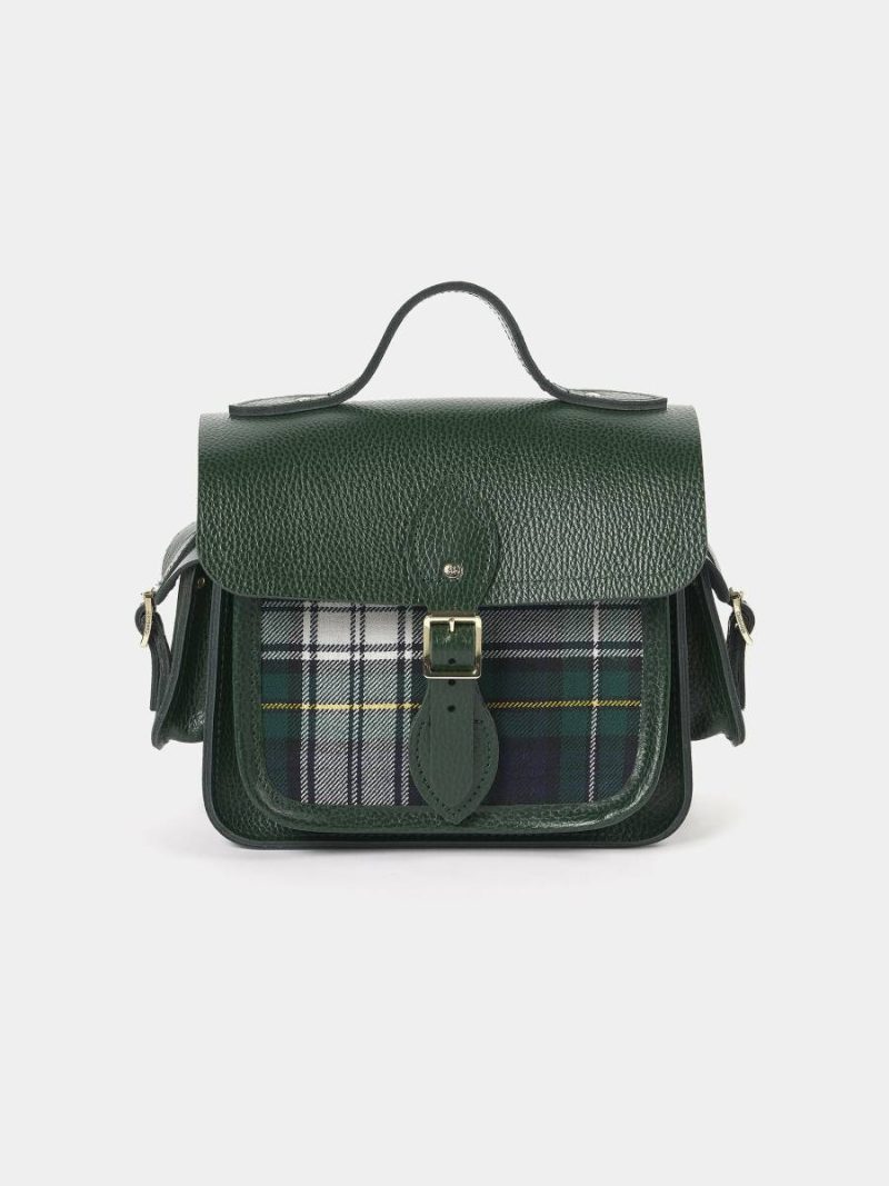 Cambridge Satchel Crossbody Women The Traveller - Racing Green Celtic Grain & Campbell Tartan