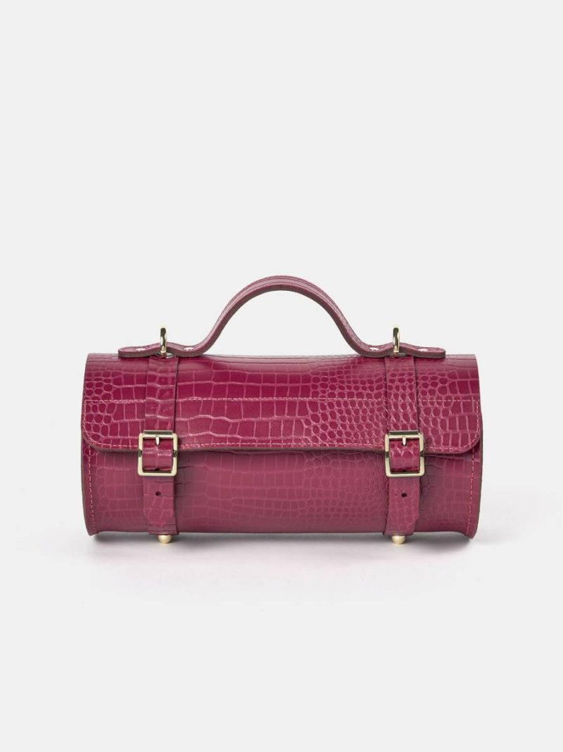 Cambridge Satchel The Bowls Bag - Magenta Croc Crossbody Women
