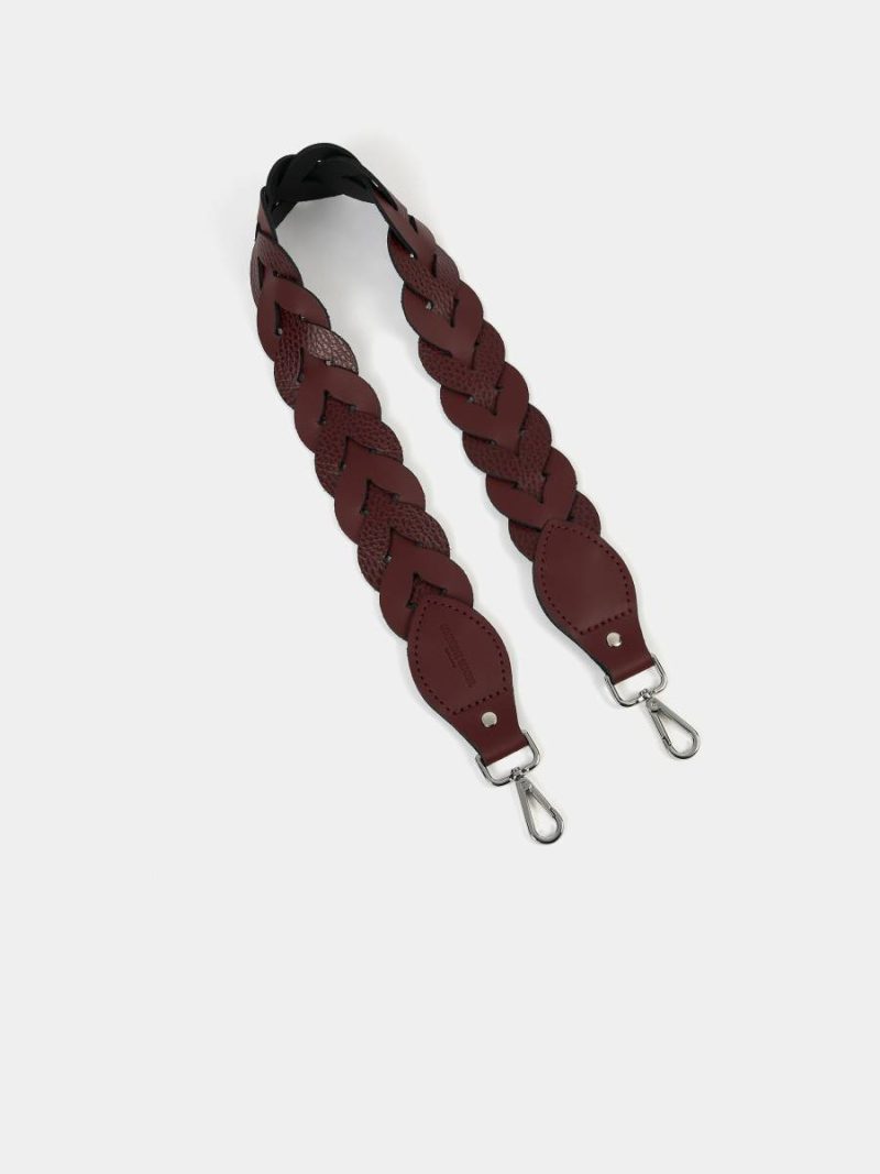 Cambridge Satchel The Plaited Shoulder Strap - Oxblood & Oxblood Celtic Grain Crossbody Women