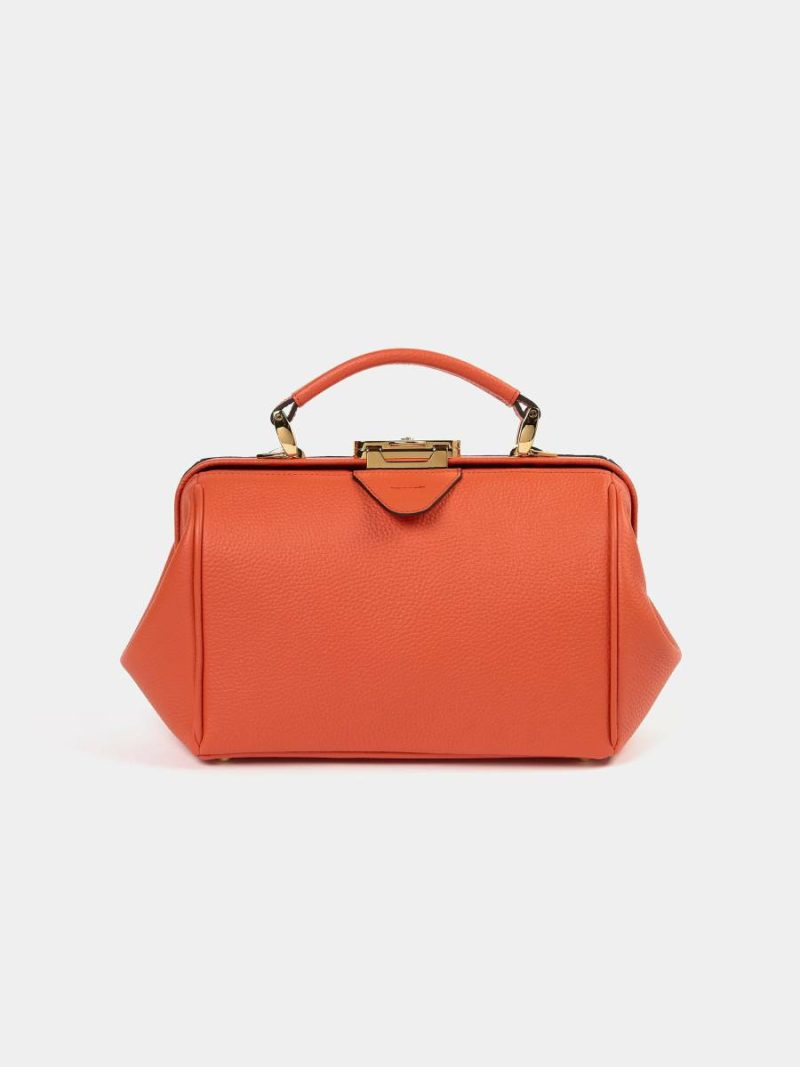 Cambridge Satchel The Sophie -Tangerine Calf Grain Women Handbags