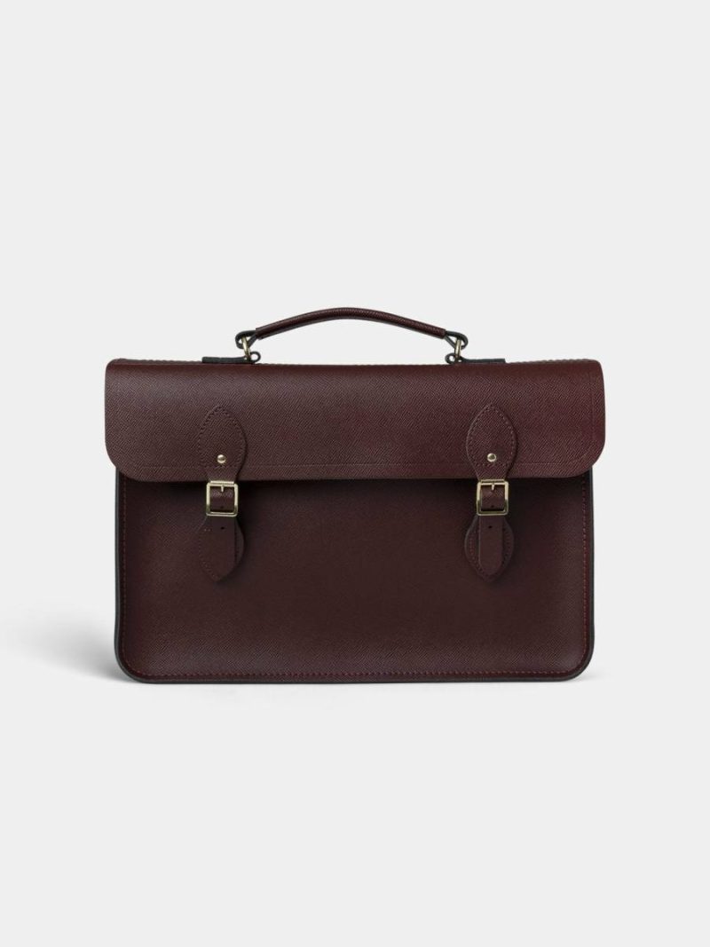 Crossbody Cambridge Satchel The Briefcase -Oxblood Saffiano Women
