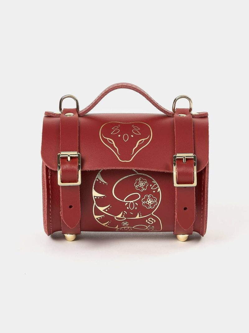 Crossbody Women The Micro Bowls Bag - Year Of The Snake Red Cambridge Satchel