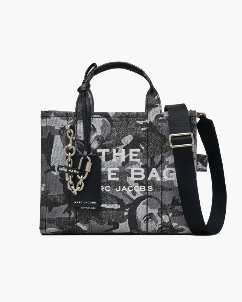 Grey Wash Marc Jacobs The Tote Bag The Marc Camo Denim Medium Tote Bag Women