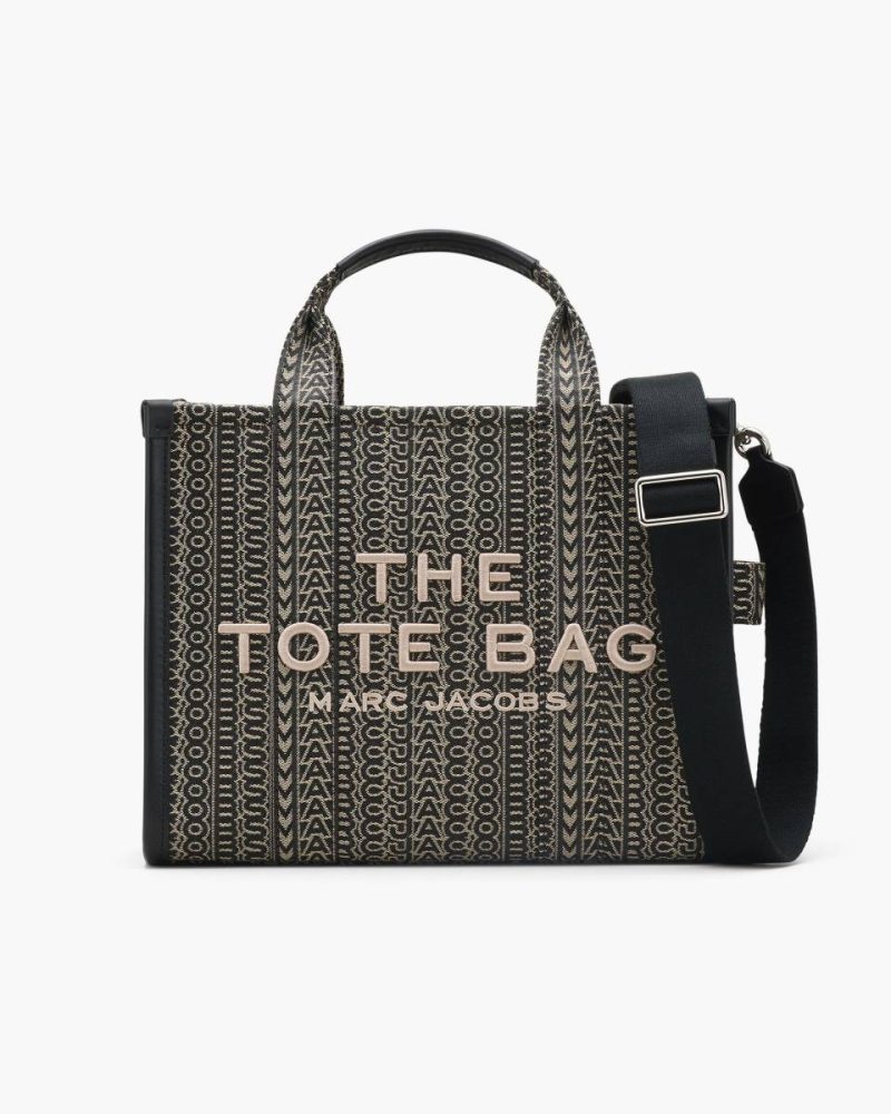 Marc Jacobs Beige Multi The Monogram Jacquard Medium Tote Bag The Tote Bag Women