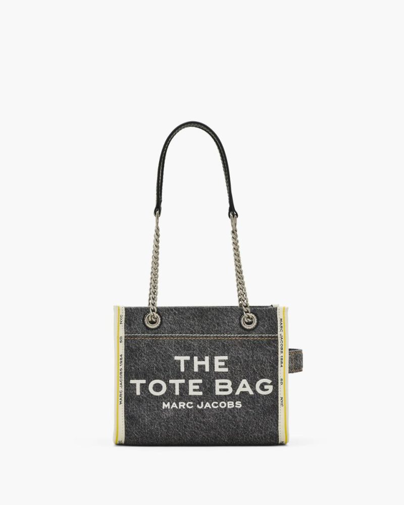 Marc Jacobs The Denim Chain Small Tote Bag Black Wash The Tote Bag Women