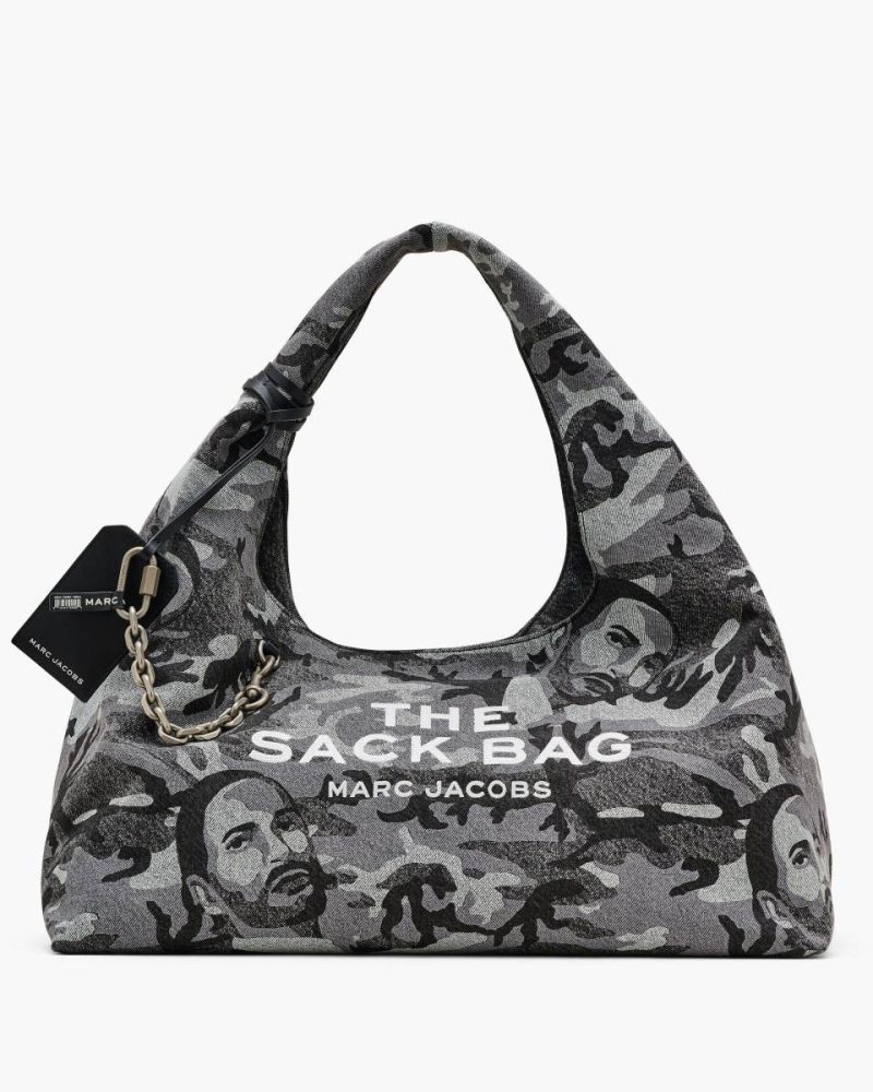 Marc Jacobs The Sack Bag Women Grey Wash The Marc Camo Denim Xl Sack Bag