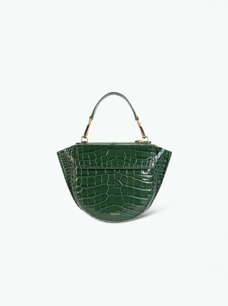 Olive Croco Crossbody Bags Wandler Women Hortensia Bag Mini - Olive Croco