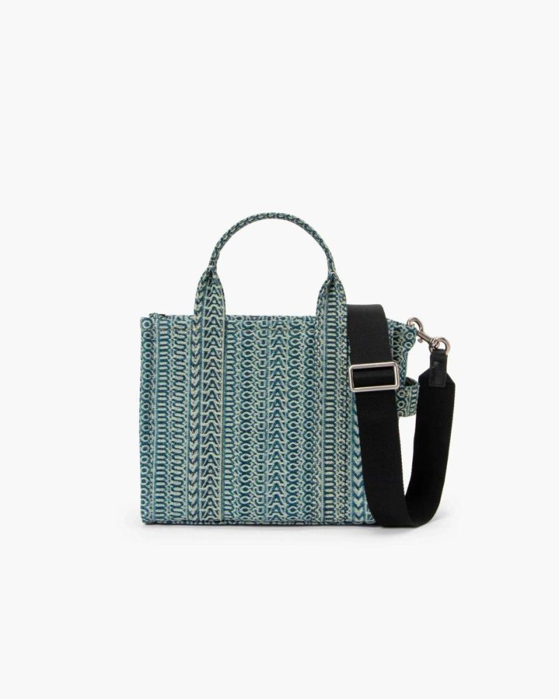 Sun Faded Denim Marc Jacobs The Tote Bag Women The Washed Monogram Denim Small Tote Bag