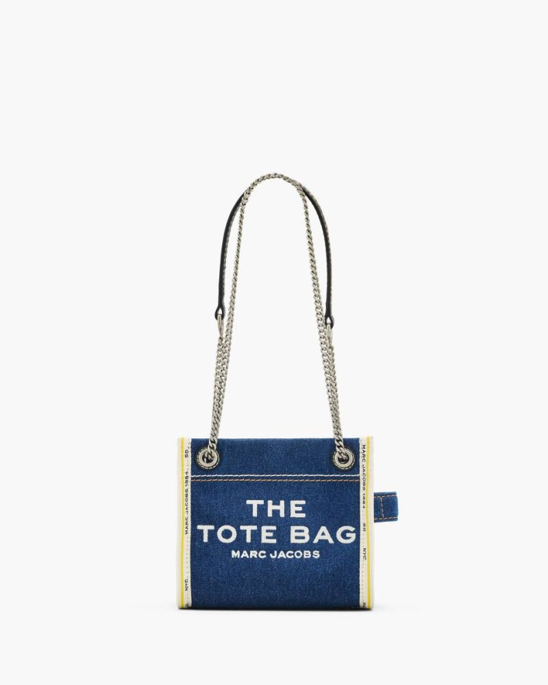 The Denim Chain Crossbody Tote Bag Dark Wash The Tote Bag Women Marc Jacobs