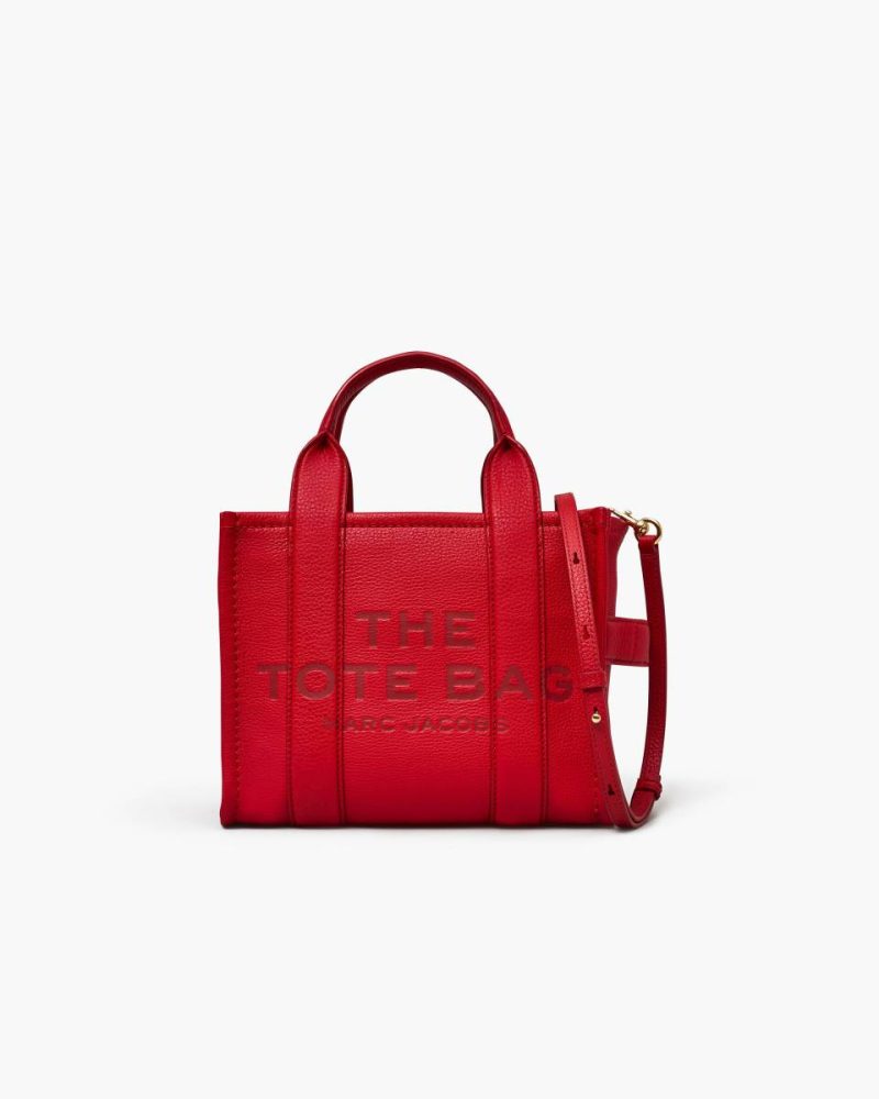 The Leather Small Tote Bag Marc Jacobs The Tote Bag Women True Red