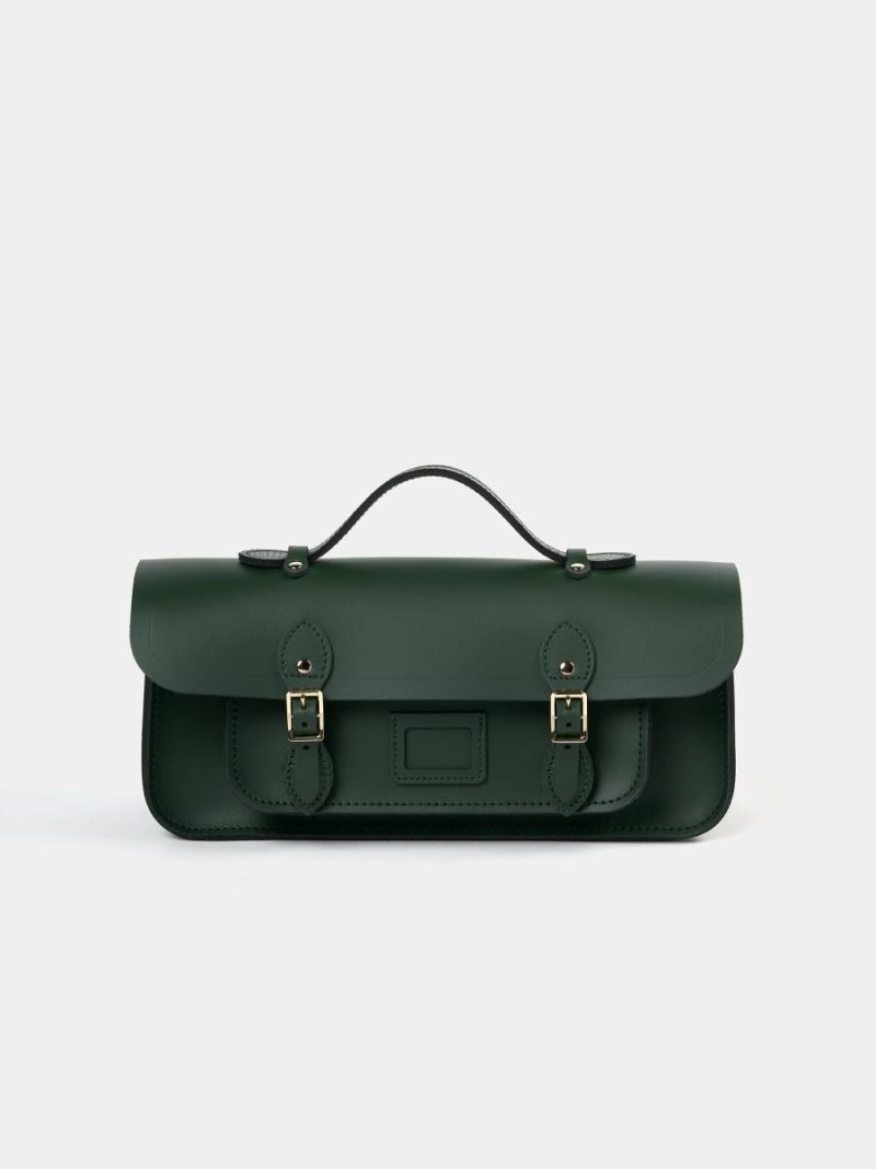 The Long Satchel - Racing Green & Racing Green Celtic Grain Cambridge Satchel Women Satchels