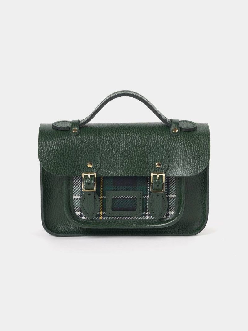 The Mini -Racing Green Celtic Grain & Campbell Tartan Women Satchels Cambridge Satchel