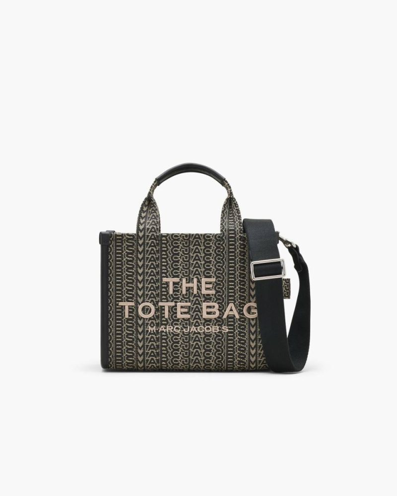 The Tote Bag Marc Jacobs Women Beige Multi The Monogram Jacquard Small Tote Bag