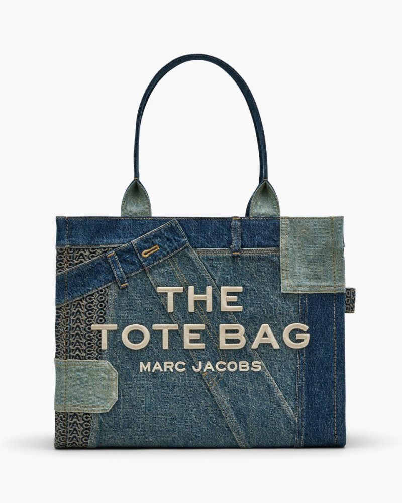 The Tote Bag Women Indigo Multi Marc Jacobs The Deconstructed Denim Large Tote Bag