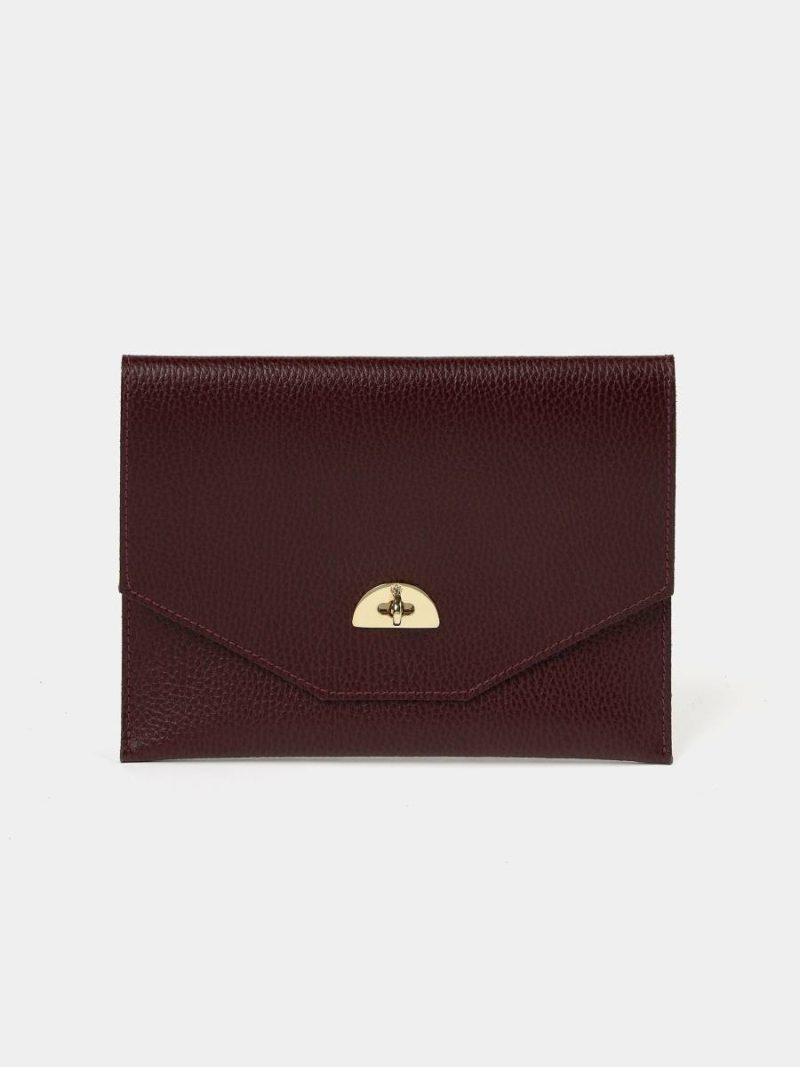 Women Crossbody The Twist Lock Pouch - Oxblood Celtic Grain Cambridge Satchel