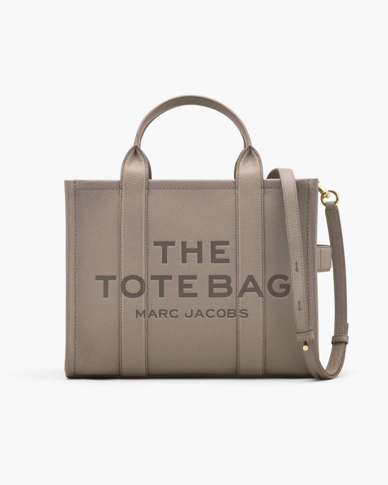 Women Marc Jacobs The Leather Medium Tote Bag The Tote Bag Cement