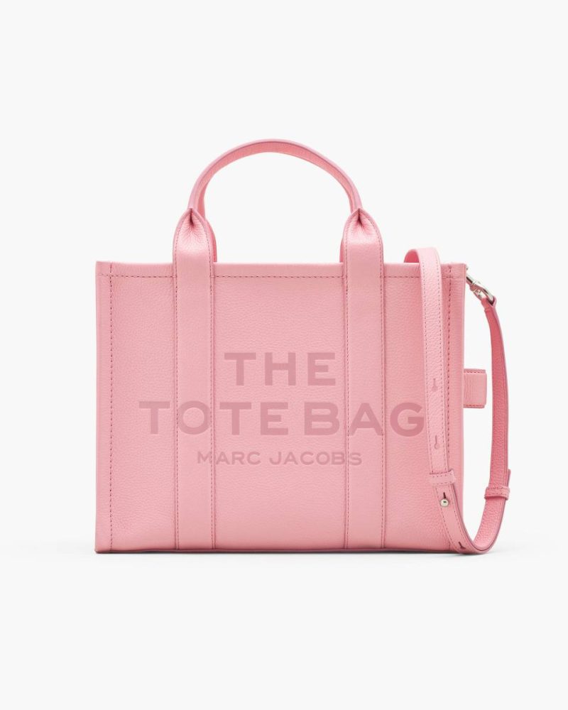 Women Marc Jacobs The Tote Bag The Leather Medium Tote Bag Ribbon Pink