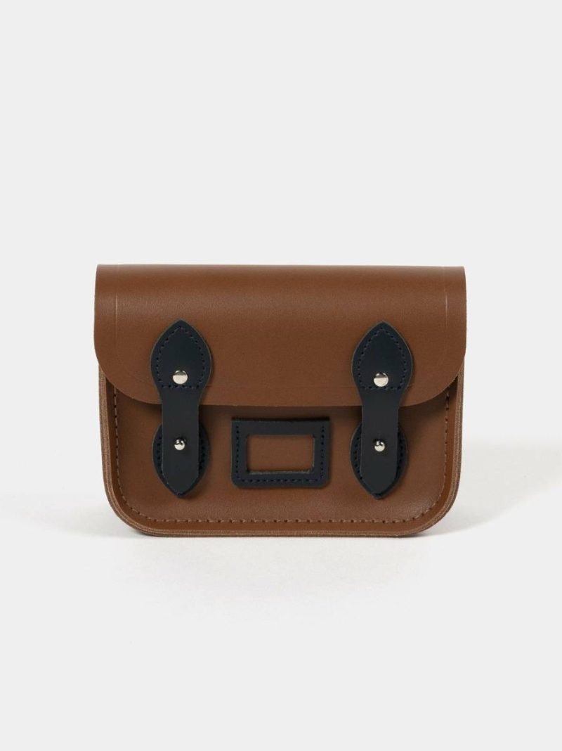 Women Small Bags The Tiny - Vintage & Navy Cambridge Satchel