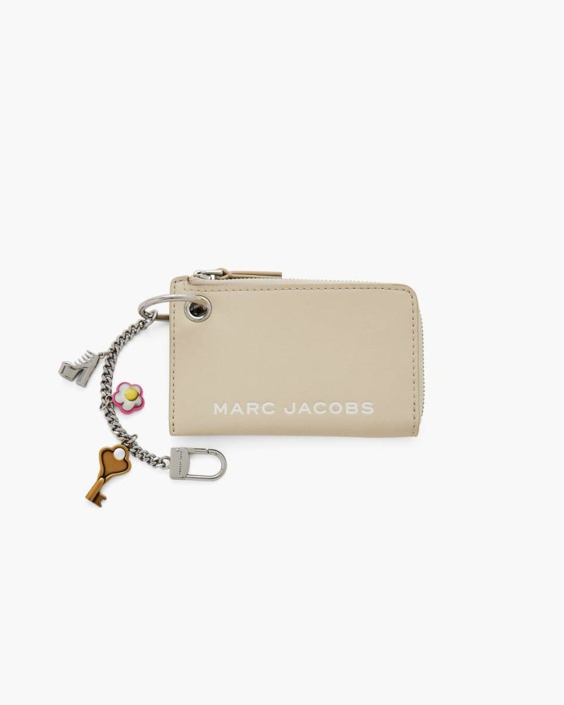 Women Small Small Leather Goods Marc Jacobs Cloud White The Top Zip Charm Wallet