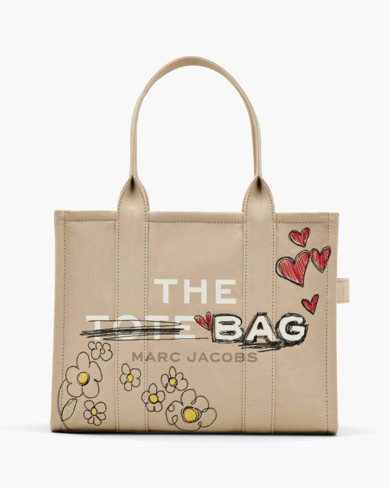 Women The Daisy Doodle Canvas Large Tote Bag Marc Jacobs The Tote Bag Beige Multi