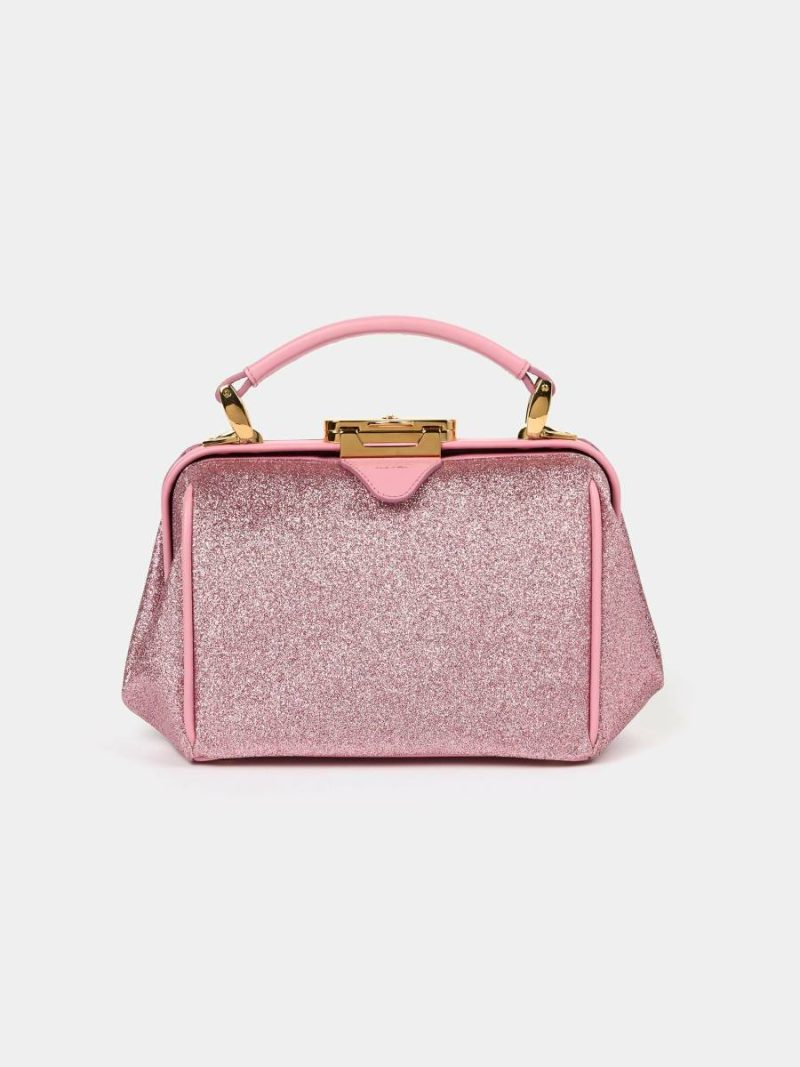 Women The Mini Sophie - Pink Glitter Handbags Cambridge Satchel