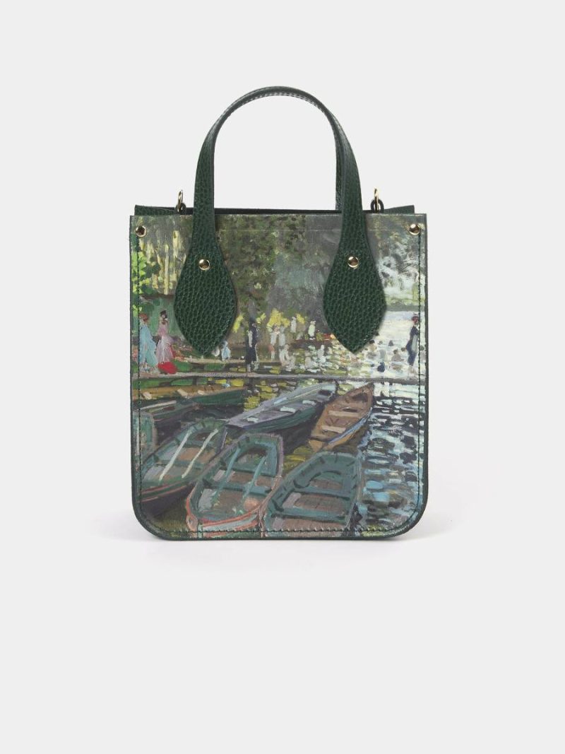 Women Tote Bags Cambridge Satchel The Mini Tote - Racing Green With La Grenouillere