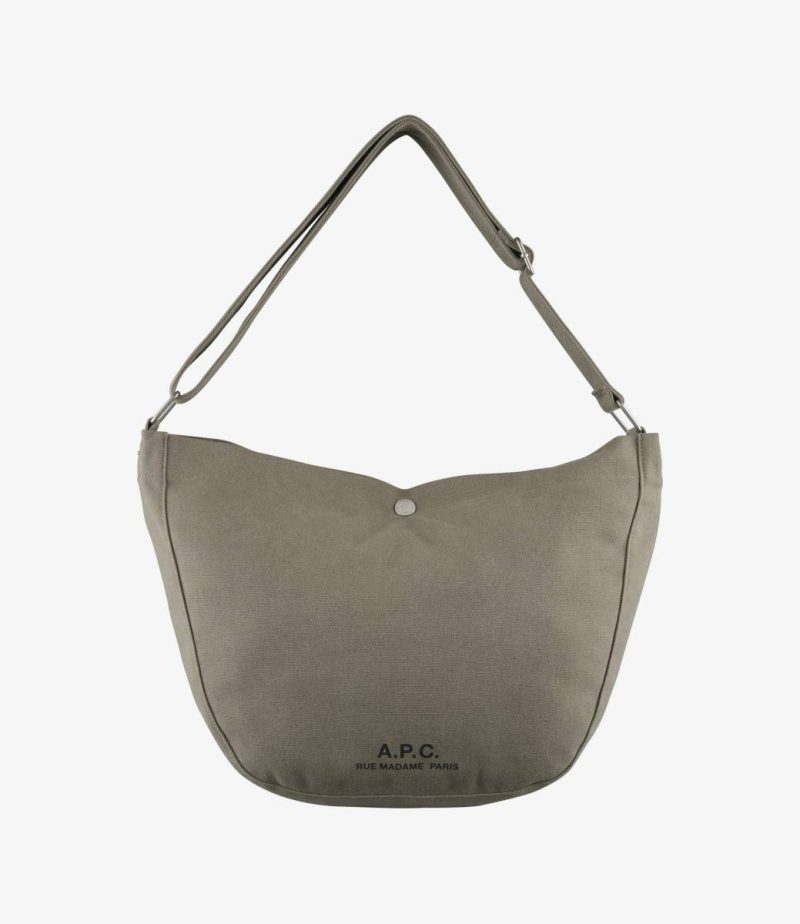 A.p.c. Khaki Journal Satchel Women Shoulder Bags
