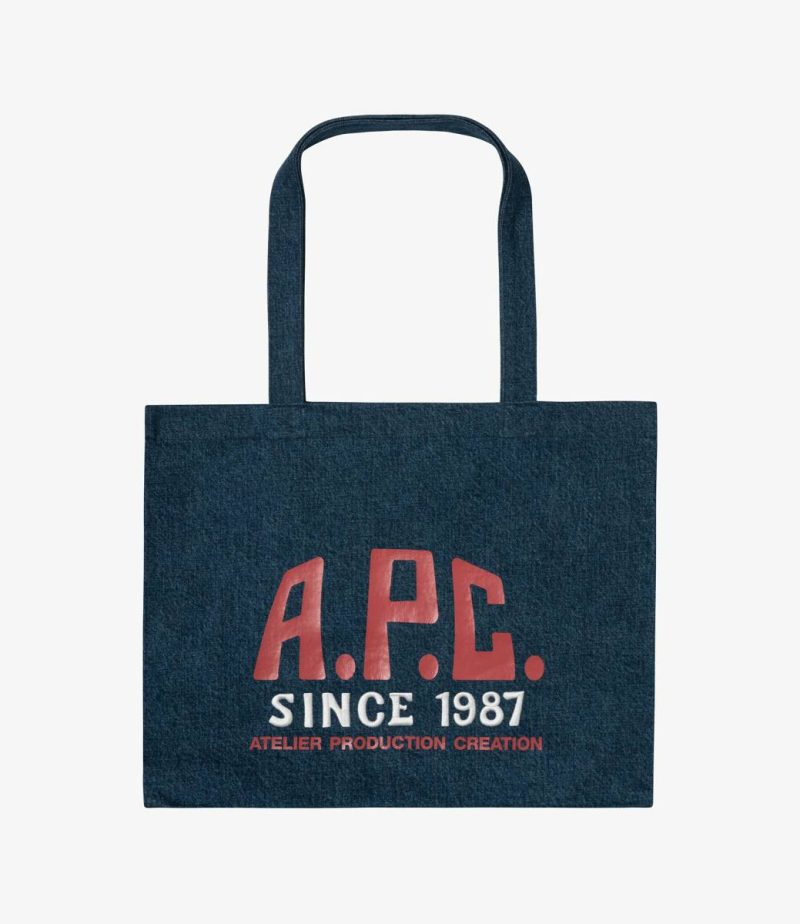 A.p.c. Tote Bags Diane Carpenter Shopping Bag Men Stonewashed Indigo