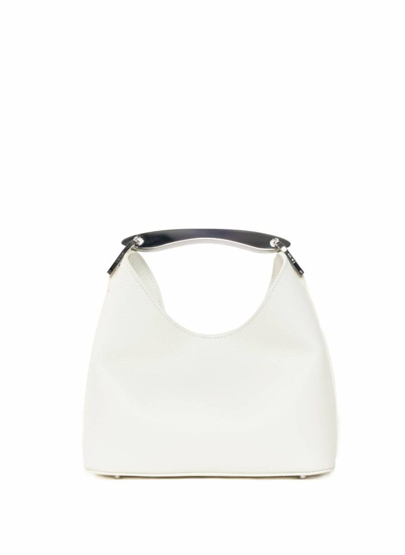 Boomerang Default Title Elleme Women Small Boomerang Pebbled Leather White - Silver