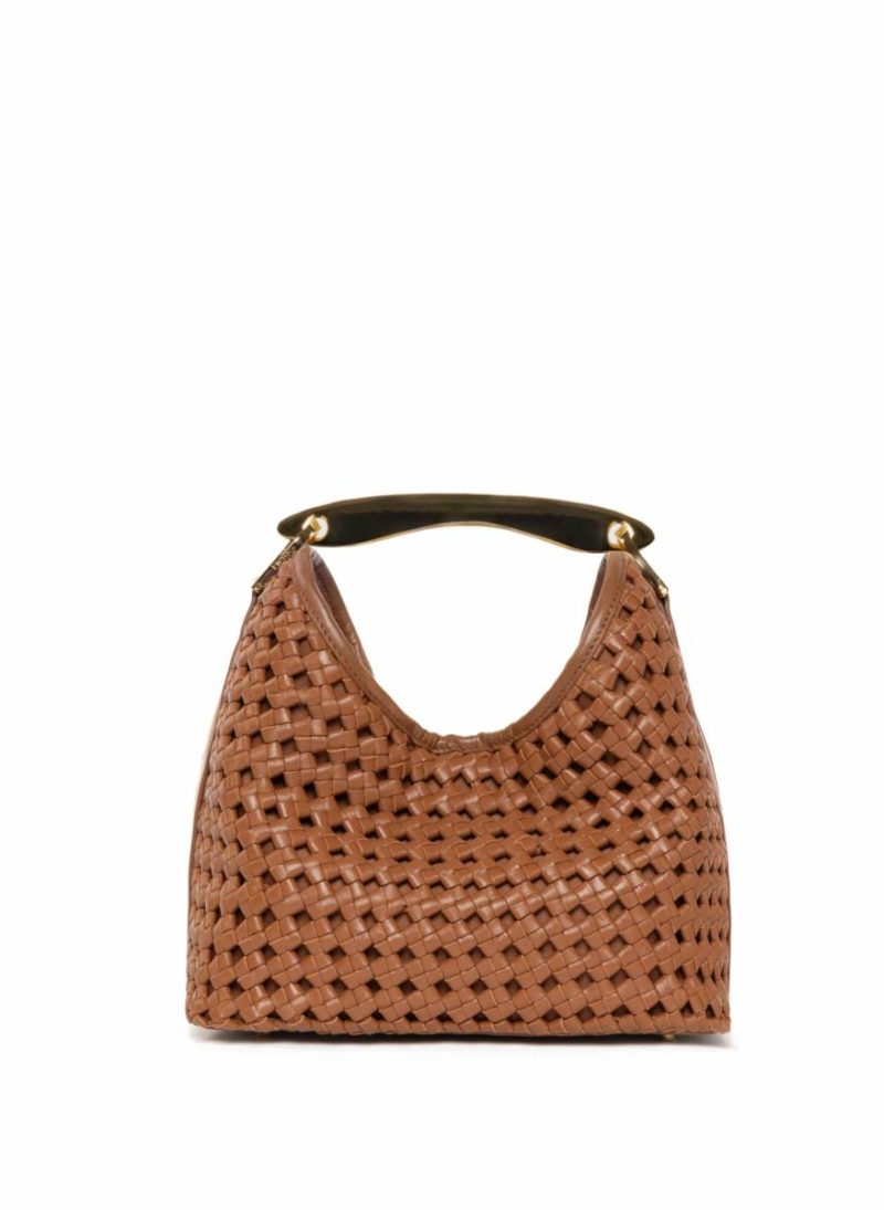 Boomerang Elleme Small Boomerang Woven Leather Cognac Cognac Women