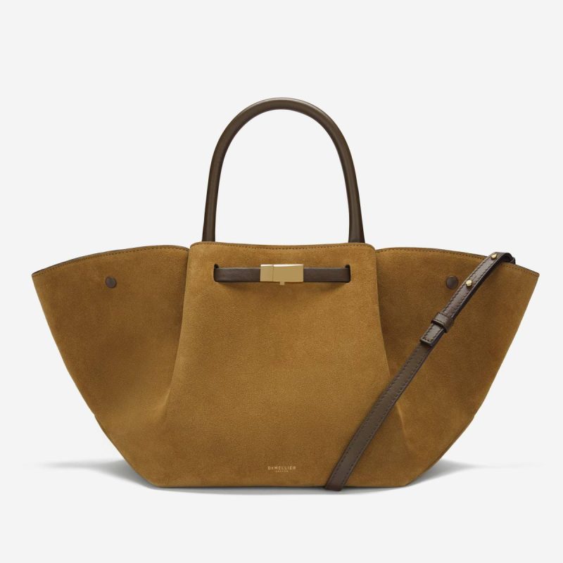 Crossbody Bags Caramel Suede & Mocha Smooth Women Demellier The Midi New York