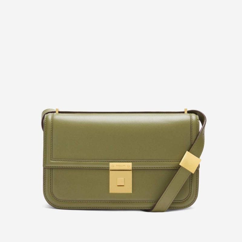 Crossbody Bags Women The Paris Crossbody Demellier Light Olive Smooth