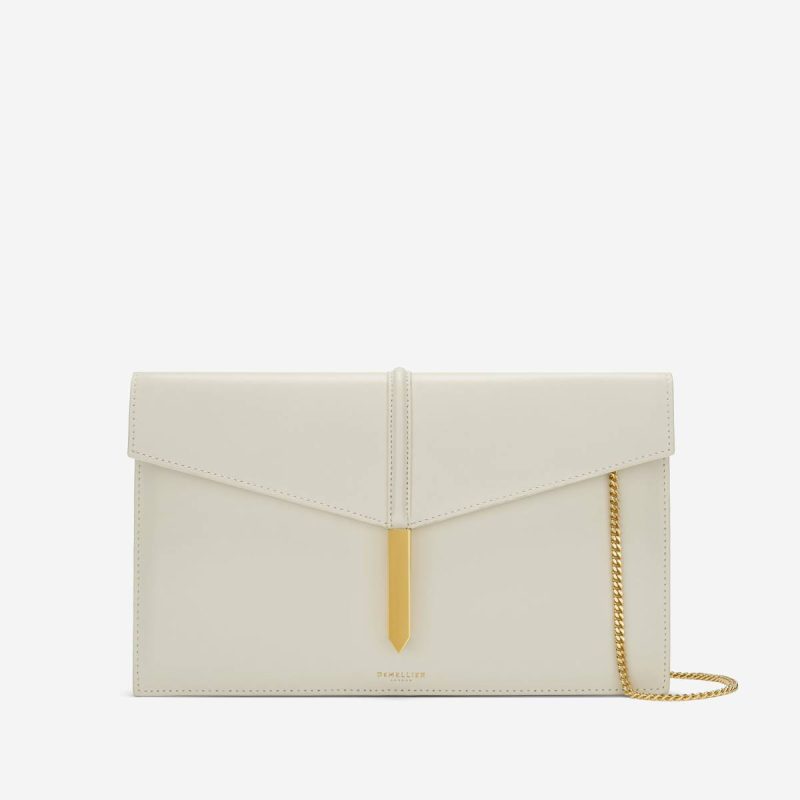 Demellier The Tokyo Clutch Off-White Smooth Women Clutches