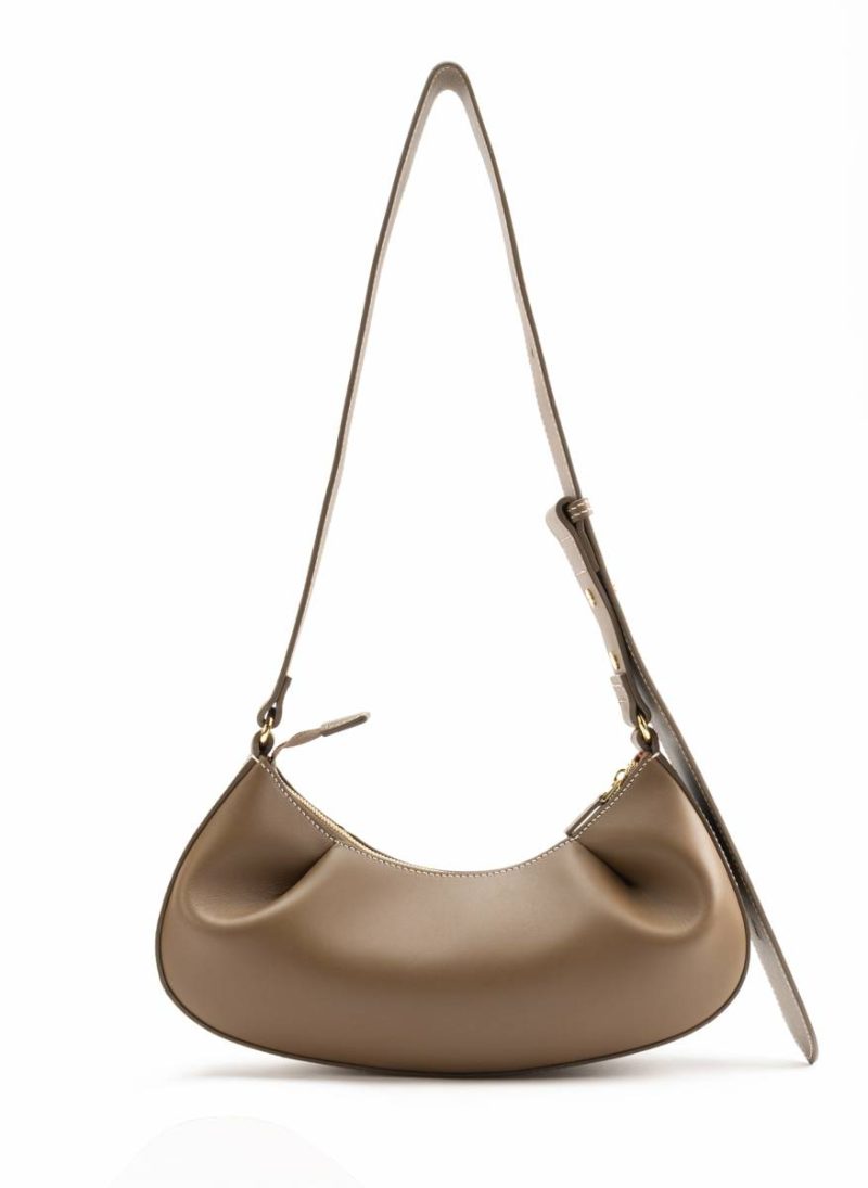 Dimple Rock Elleme Women Dimple Moon Leather Rock/ White Stitching