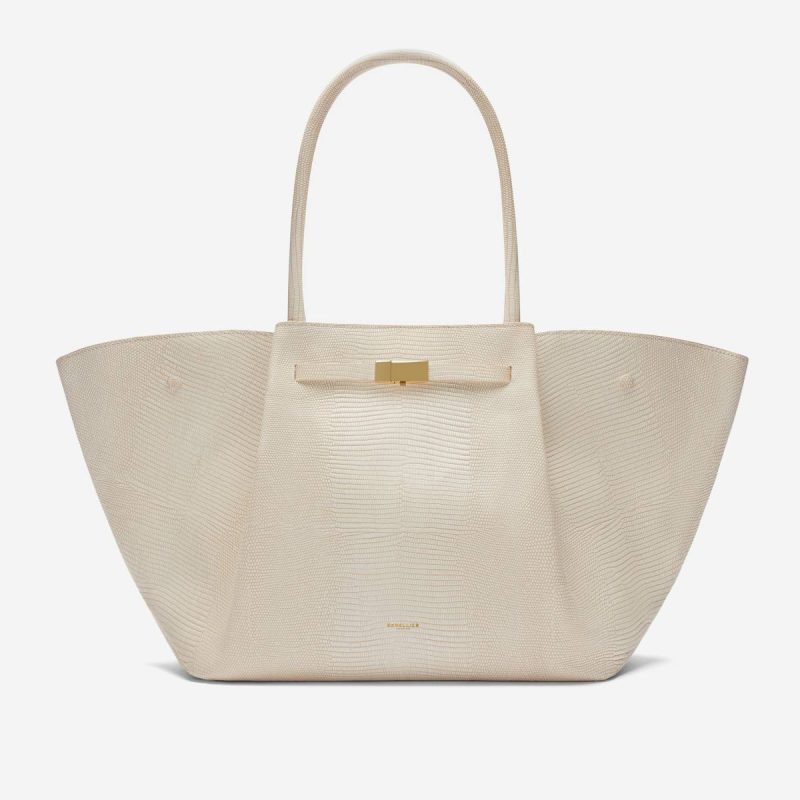 Ecru Lizard-Effect Shoulder Bags Women The New York Demellier