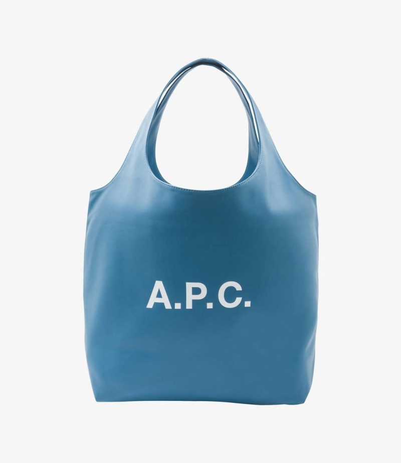 Faux Leather Bags Women A.p.c. Ninon Tote Bag Blue