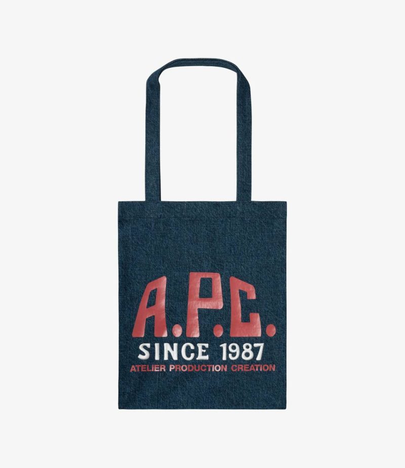 Lou Carpenter Tote Bag A.p.c. Men Tote Bags Stonewashed Indigo