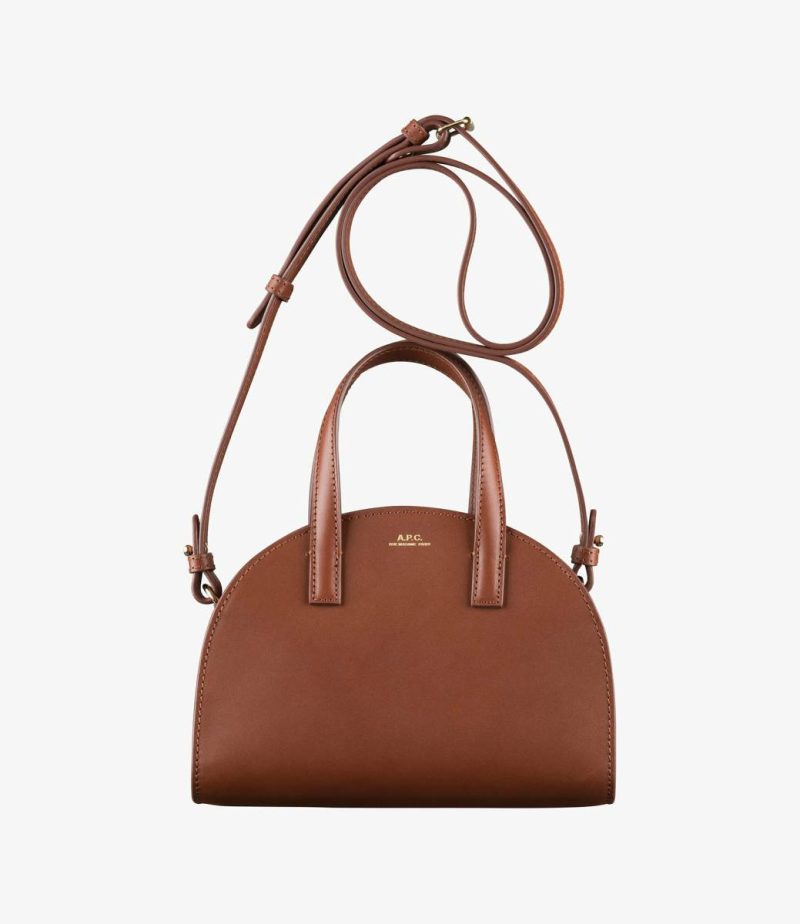Men Tote Bags Demi-Lune Small Tote Bag Nut Brown A.p.c.