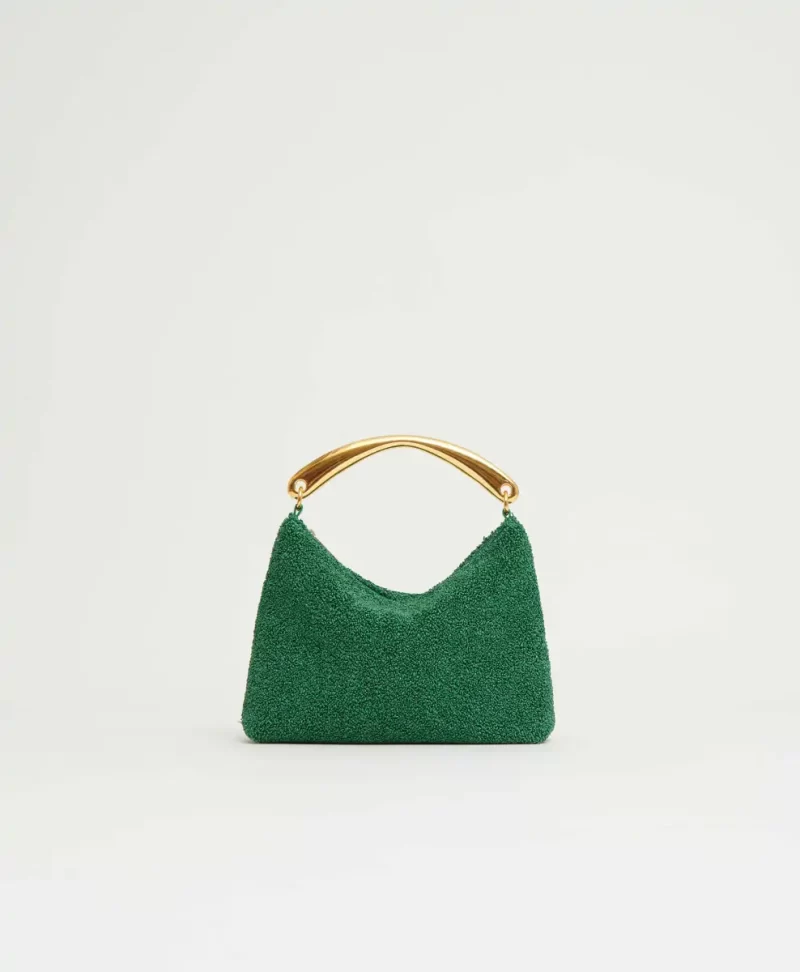 Mini Bags Metal Handle Hera Mansur Gavriel Women Leaf Textured Raffia