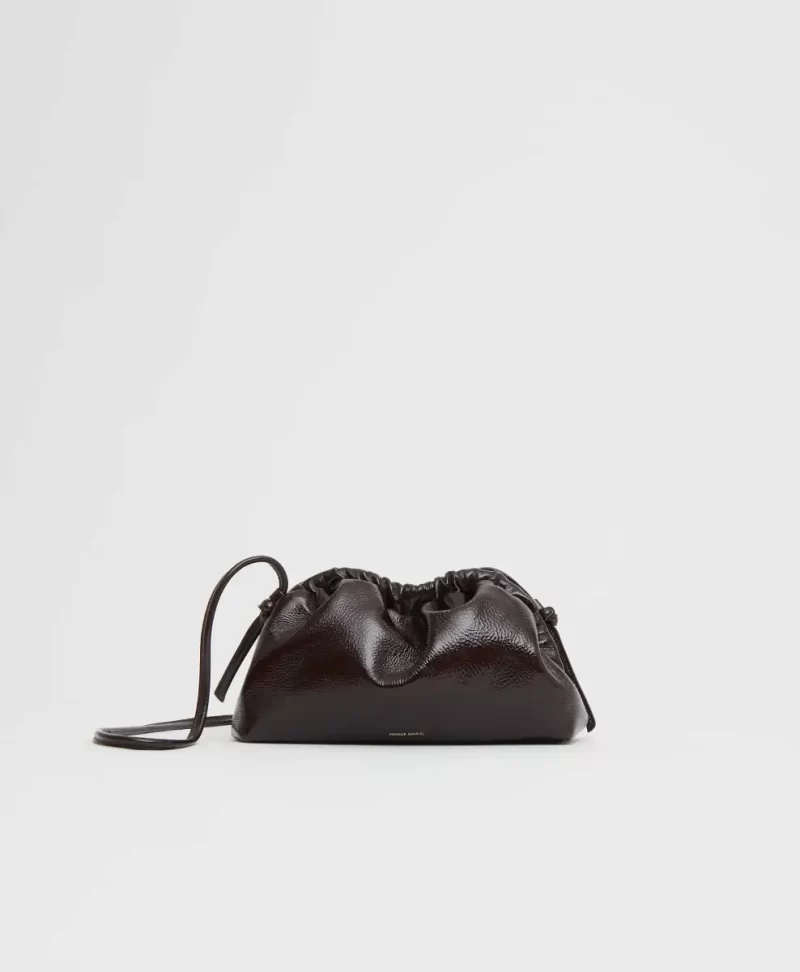 Mini Cloud Clutch Crossbody Bags Mansur Gavriel Women Aubergine Naplak