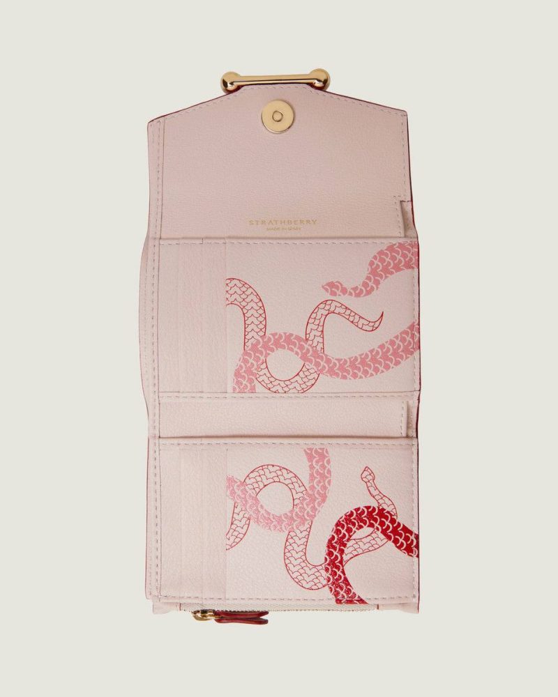 Mosaic Trifold Wallet Wallets Strathberry Women Lny Snake Caledonian Pink