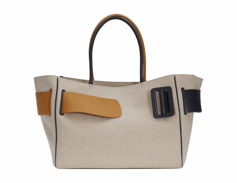 Natural Peanut Butter Marine Top Handle Bobby Weekend Soft, Canvas, Color Block Boyy Women