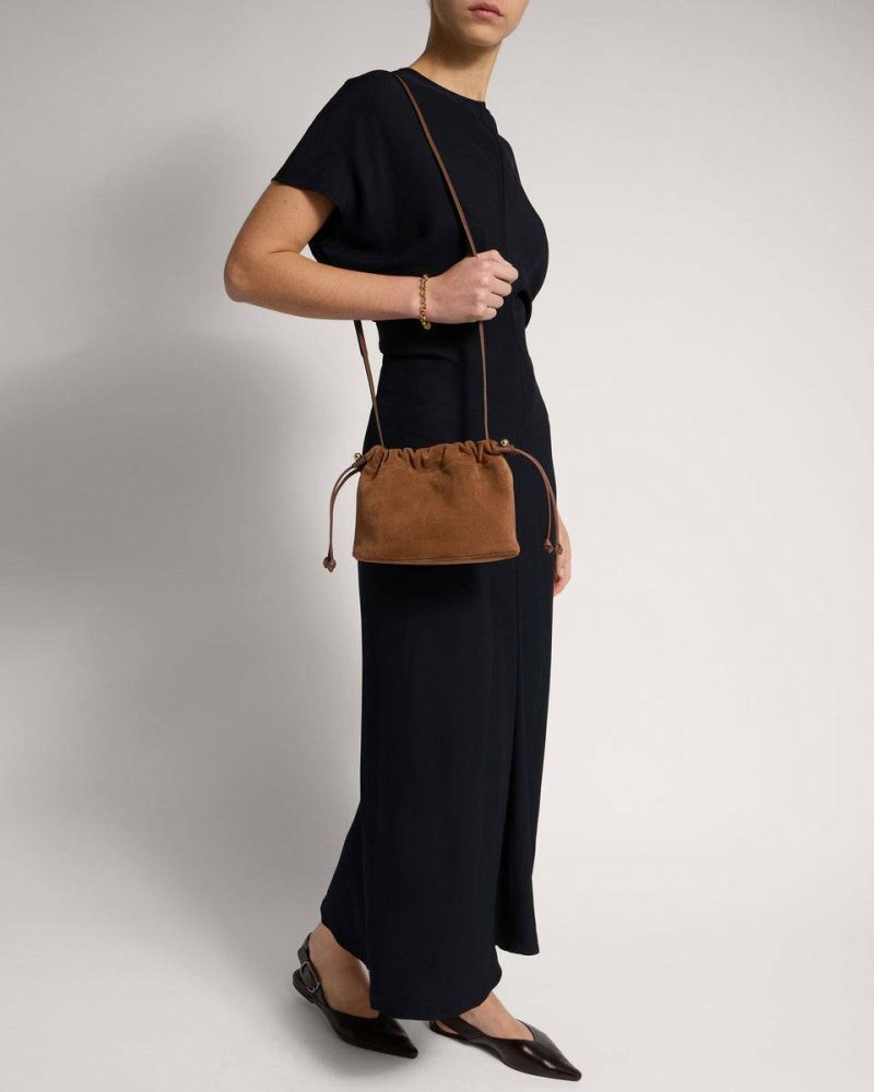 Strathberry Small & Mini Bags Tan Suede Charlotte Drawstring Women