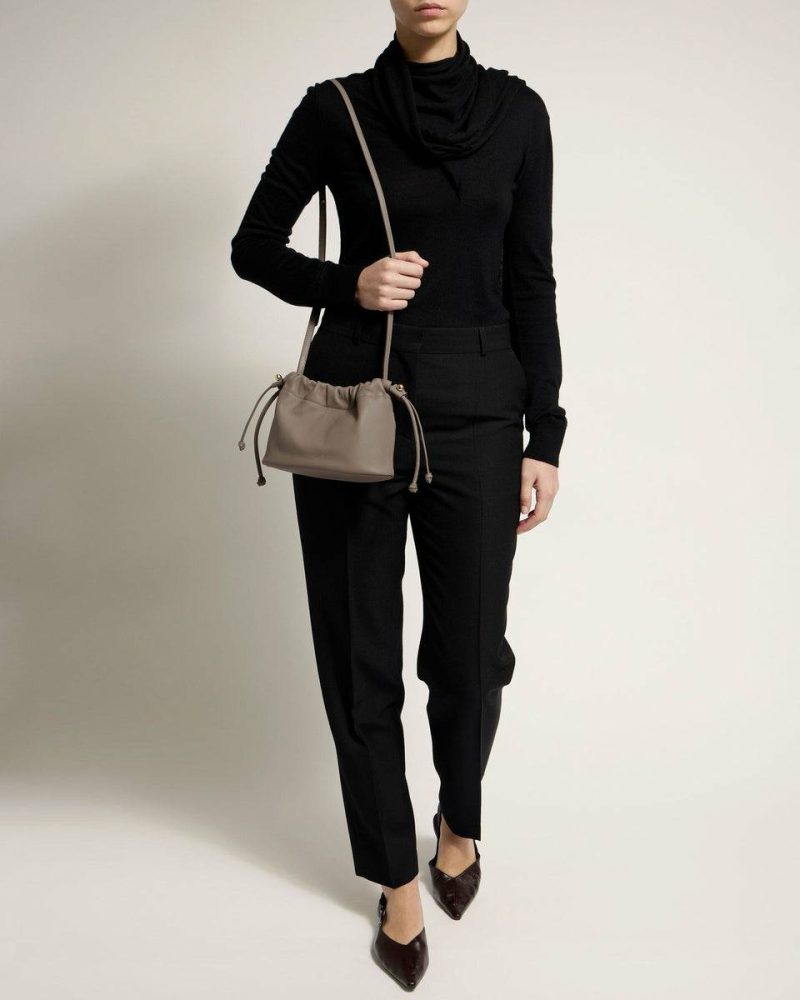 Taupe Strathberry Women Small & Mini Bags Charlotte Drawstring