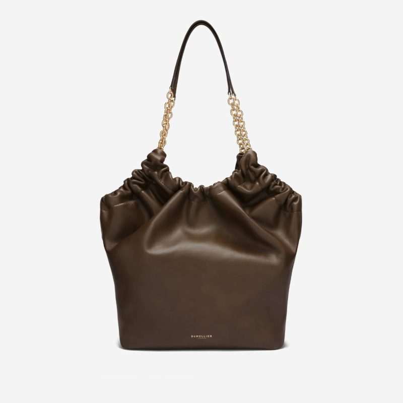 The Miami Women Demellier Mocha Smooth Shoulder Bags