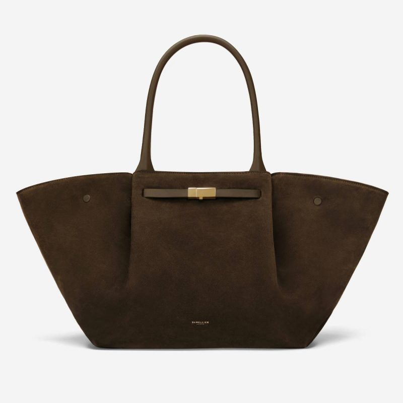 The New York Women Mocha Suede & Mocha Smooth Shoulder Bags Demellier
