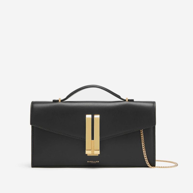 The Vancouver Clutch Demellier Black Smooth Women Clutches