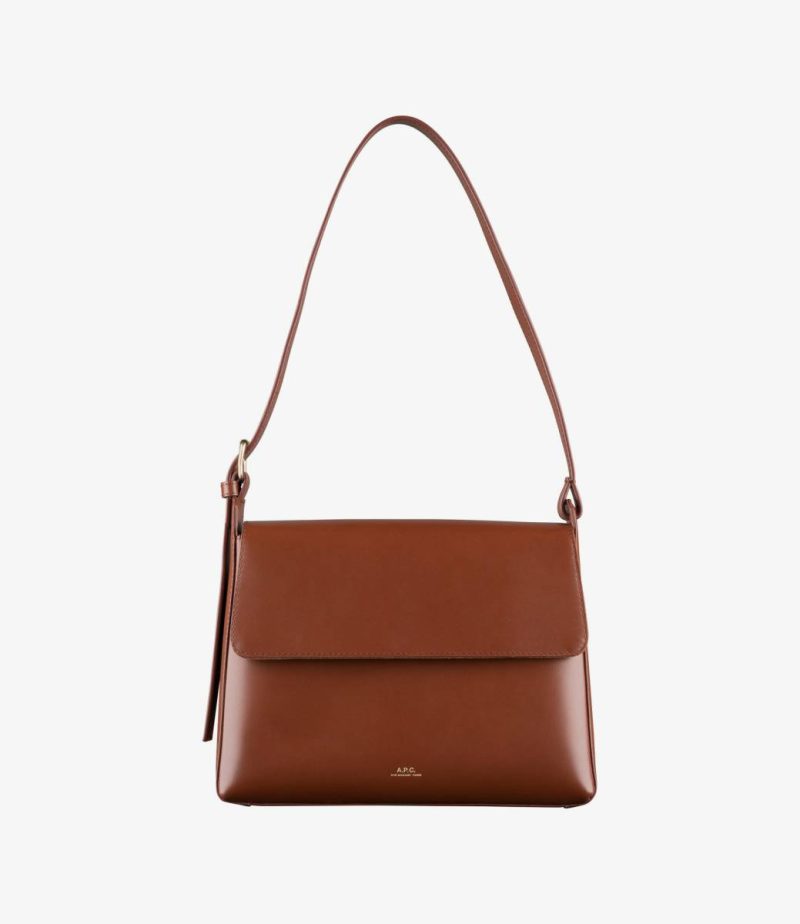 Women A.p.c. Virginie Flap Bag Shoulder Bags Hazelnut