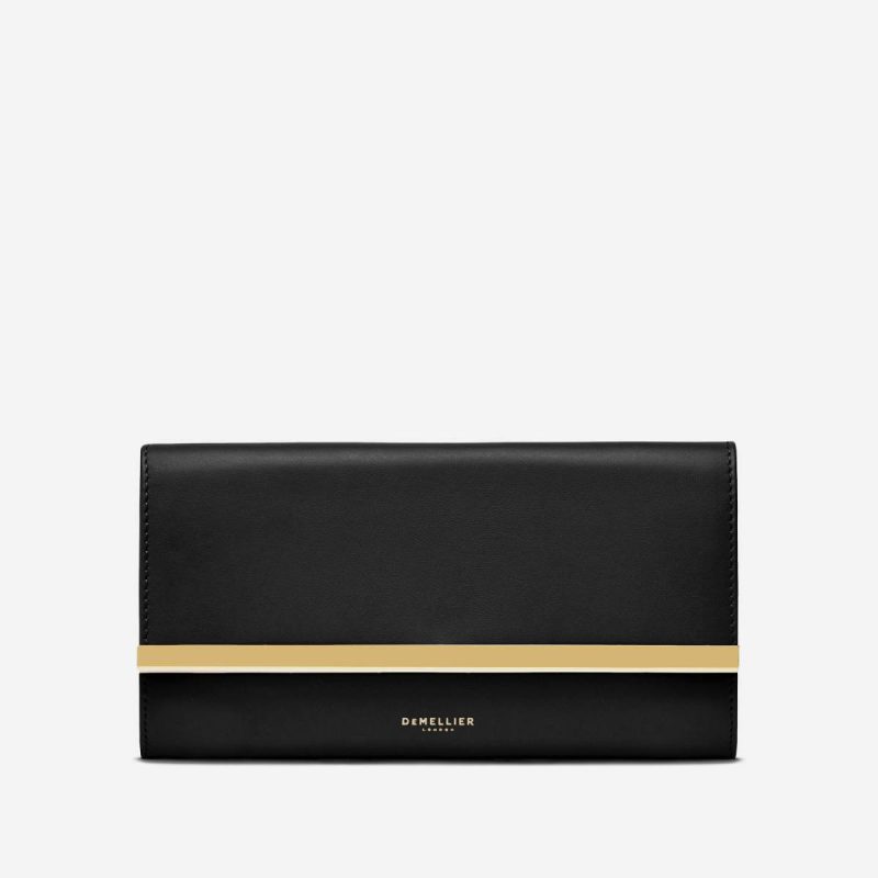 Women Black Smooth Small Leather Goods The Marais Wallet Demellier