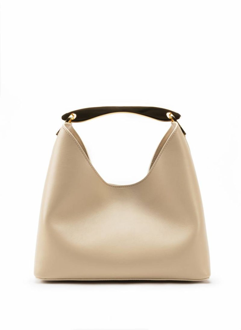 Women Boomerang Leather Beige Boomerang Beige Elleme